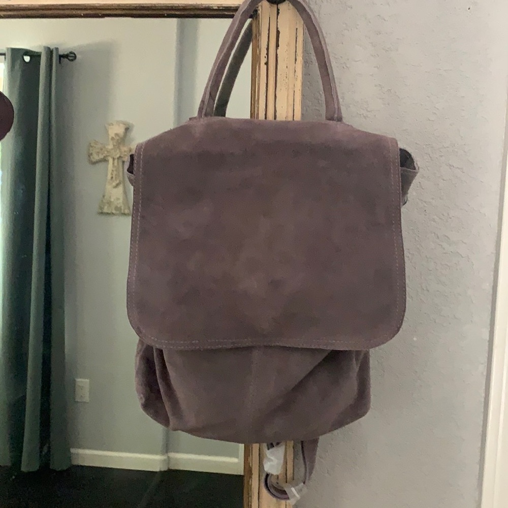 Free people gray suede backpack bag, new with tags